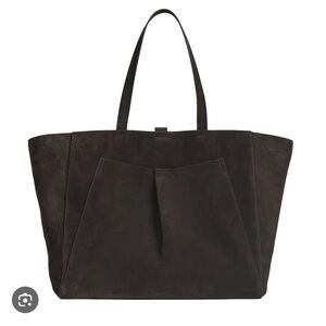 Everlane Suede Studio Tote chocolate brown